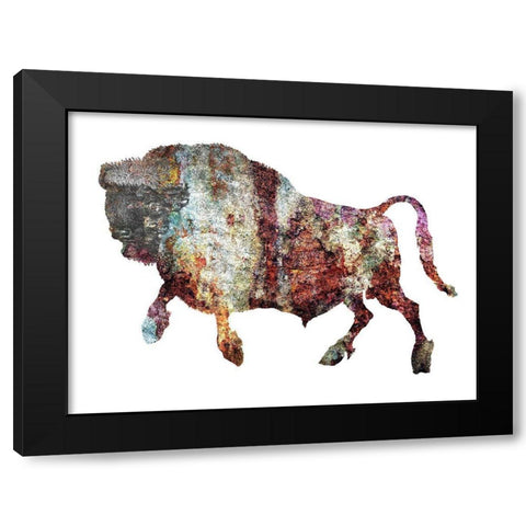 Rustic Bison 6 Black Modern Wood Framed Art Print with Double Matting by Phillip, Jamie