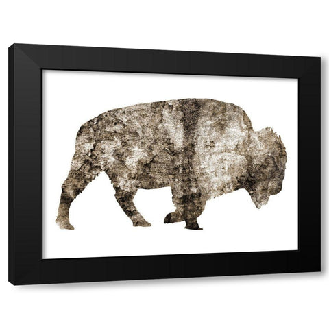 Rustic Bison 8 Black Modern Wood Framed Art Print with Double Matting by Phillip, Jamie