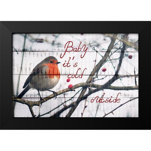 Cold Christmas Black Modern Wood Framed Art Print by Phillip, Jamie