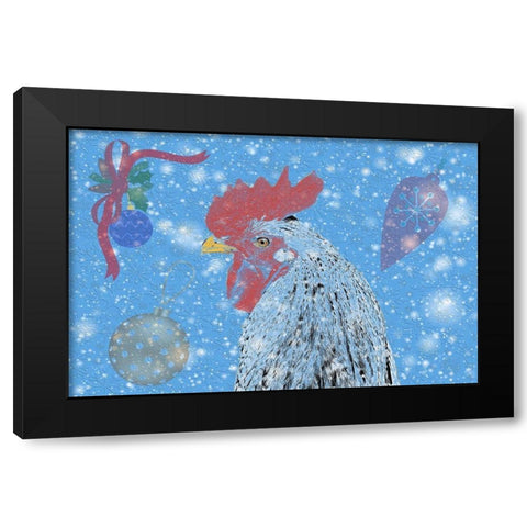 Rooster Black Modern Wood Framed Art Print with Double Matting by Phillip, Jamie