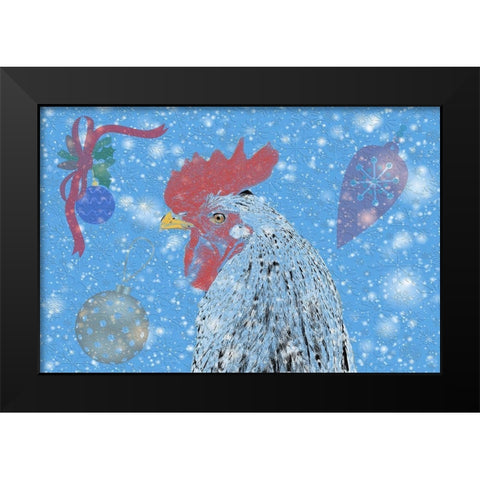 Rooster Black Modern Wood Framed Art Print by Phillip, Jamie