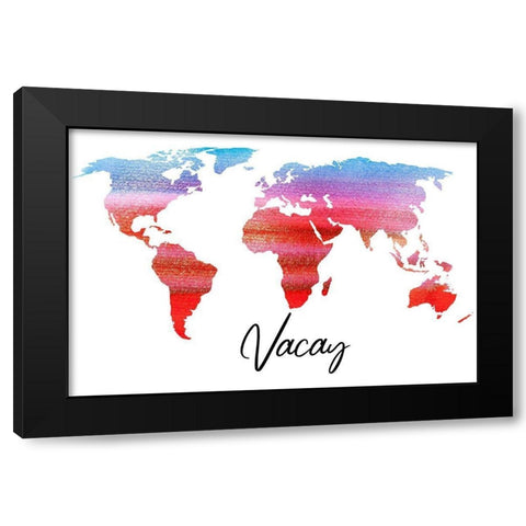 Vacay Black Modern Wood Framed Art Print by Phillip, Jamie
