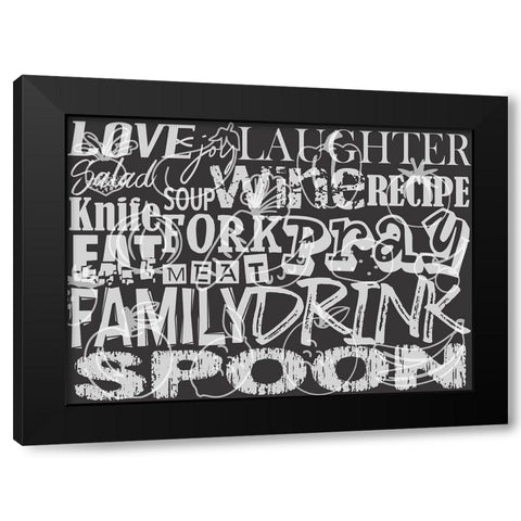 Recipe Black Modern Wood Framed Art Print by Phillip, Jamie