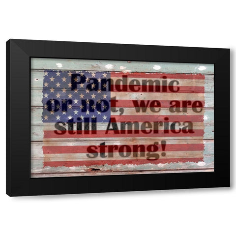 America Strong Black Modern Wood Framed Art Print with Double Matting by Phillip, Jamie