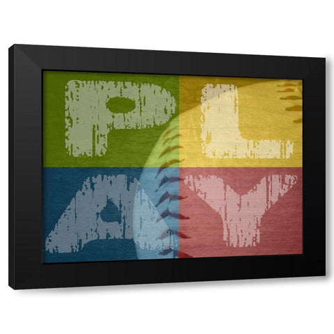 Play Black Modern Wood Framed Art Print by Phillip, Jamie