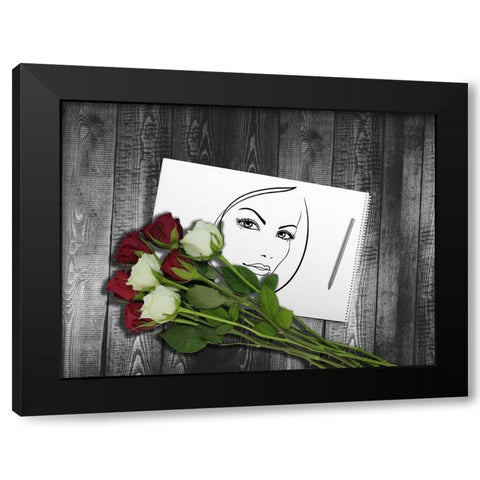 Drawing Black Modern Wood Framed Art Print with Double Matting by Phillip, Jamie