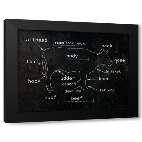 Cow Black Modern Wood Framed Art Print with Double Matting by Phillip, Jamie