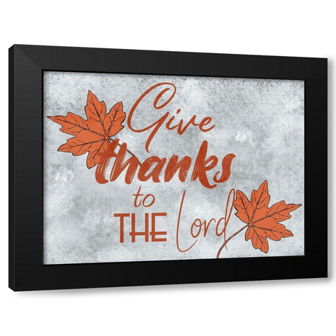 Give Thanks Black Modern Wood Framed Art Print with Double Matting by Phillip, Jamie