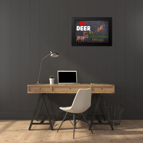 Oh Deer! Black Modern Wood Framed Art Print by Phillip, Jamie