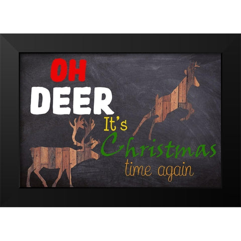 Oh Deer! Black Modern Wood Framed Art Print by Phillip, Jamie