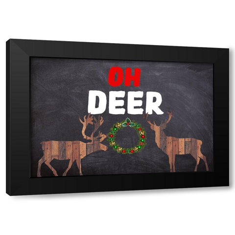 Oh Deer! 2 Black Modern Wood Framed Art Print by Phillip, Jamie