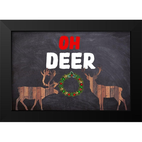 Oh Deer! 2 Black Modern Wood Framed Art Print by Phillip, Jamie