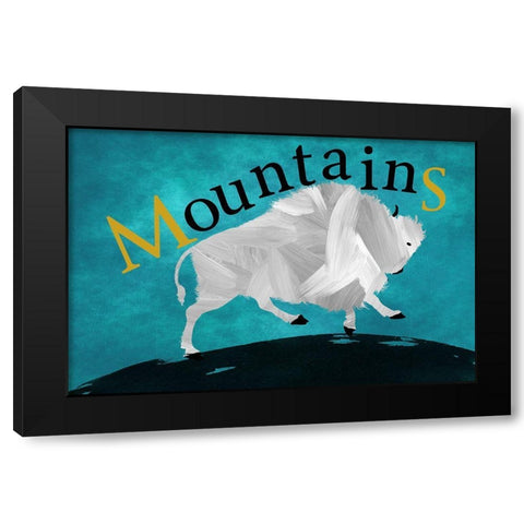 Mountain Bison Black Modern Wood Framed Art Print with Double Matting by Phillip, Jamie