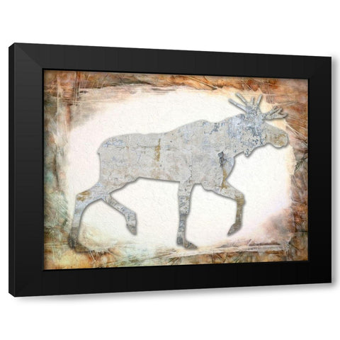 Moose Black Modern Wood Framed Art Print with Double Matting by Phillip, Jamie
