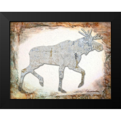 Moose Black Modern Wood Framed Art Print by Phillip, Jamie