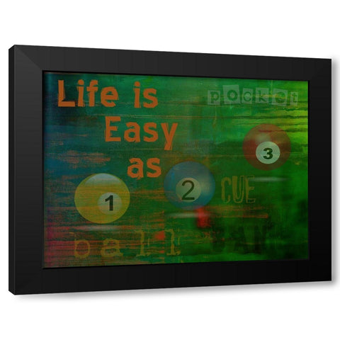 Pools And Billaird Black Modern Wood Framed Art Print by Phillip, Jamie