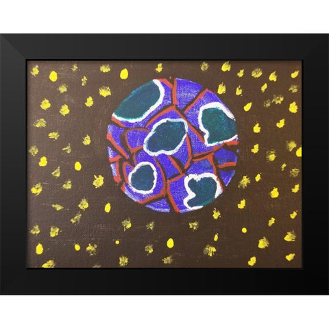 Connected World Black Modern Wood Framed Art Print by Phillip, Jamie