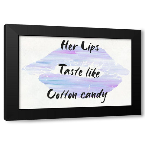 Cotton Candy Lips Black Modern Wood Framed Art Print with Double Matting by Phillip, Jamie