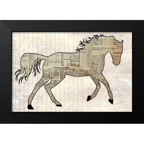 Horsey Black Modern Wood Framed Art Print by Phillip, Jamie