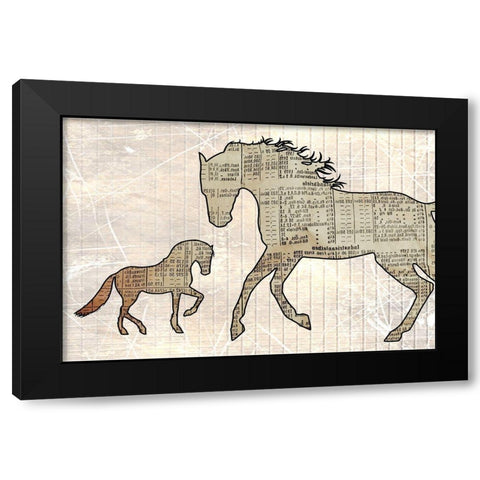 Horsey Baby Black Modern Wood Framed Art Print with Double Matting by Phillip, Jamie