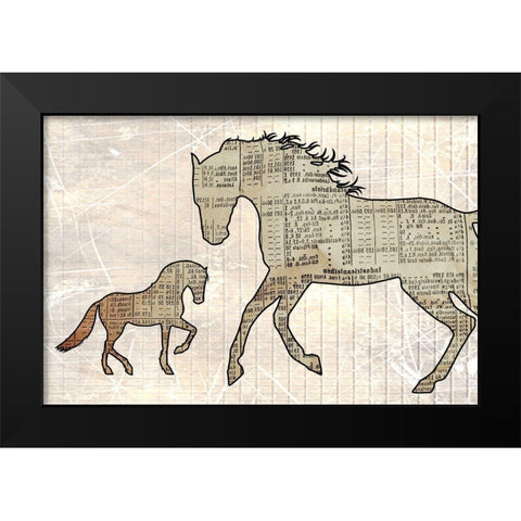 Horsey Baby Black Modern Wood Framed Art Print by Phillip, Jamie