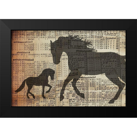 Horsey Baby 2 Black Modern Wood Framed Art Print by Phillip, Jamie