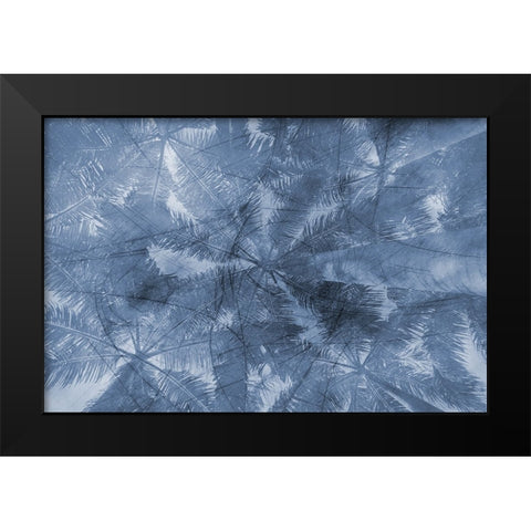 Blue Palm Black Modern Wood Framed Art Print by Phillip, Jamie