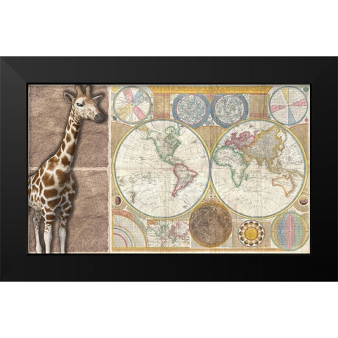 African Map Black Modern Wood Framed Art Print by Phillip, Jamie