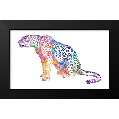 Big Cat Black Modern Wood Framed Art Print by Phillip, Jamie