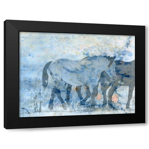 Horse Play Black Modern Wood Framed Art Print with Double Matting by Phillip, Jamie
