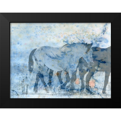 Horse Play Black Modern Wood Framed Art Print by Phillip, Jamie