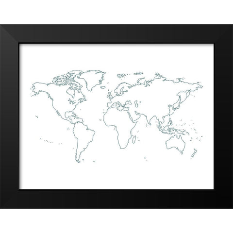 Map 1 Black Modern Wood Framed Art Print by Phillip, Jamie