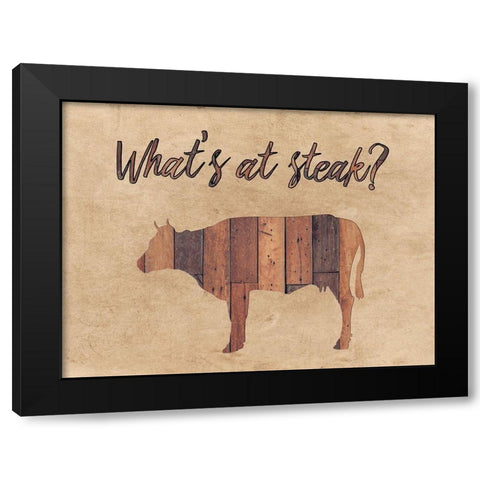 Steak Black Modern Wood Framed Art Print by Phillip, Jamie