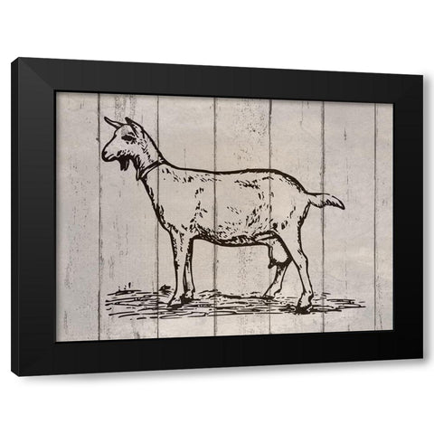 Goat Black Modern Wood Framed Art Print with Double Matting by Phillip, Jamie