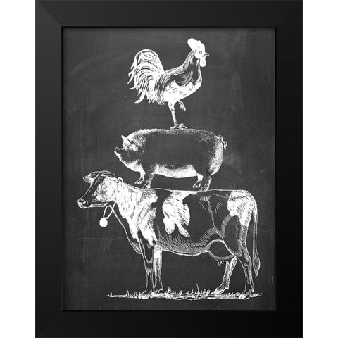 Farm Animals Black Modern Wood Framed Art Print by Phillip, Jamie