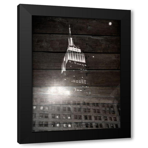 Good Night New York Black Modern Wood Framed Art Print with Double Matting by Phillip, Jamie