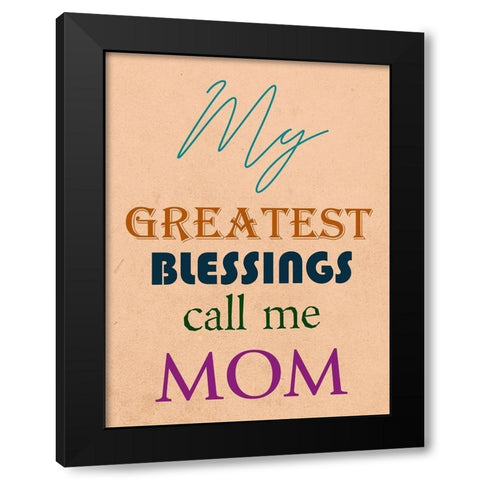 Mom Black Modern Wood Framed Art Print with Double Matting by Phillip, Jamie
