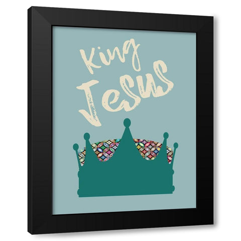 King Jesus Black Modern Wood Framed Art Print with Double Matting by Phillip, Jamie