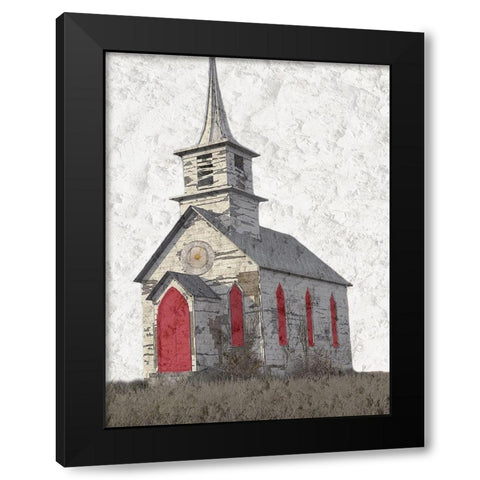 Old Church Black Modern Wood Framed Art Print by Phillip, Jamie