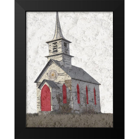 Old Church Black Modern Wood Framed Art Print by Phillip, Jamie