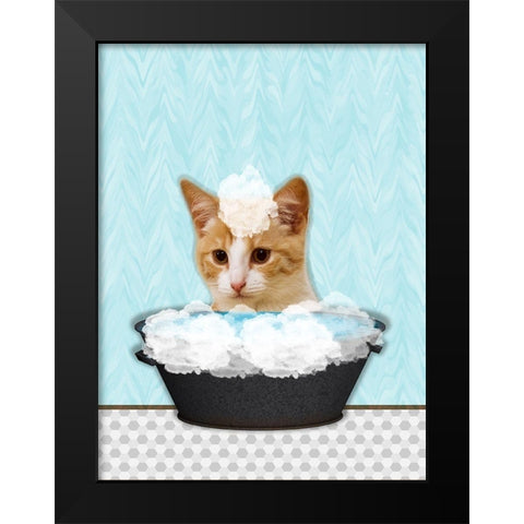 Catty Bath Black Modern Wood Framed Art Print by Phillip, Jamie