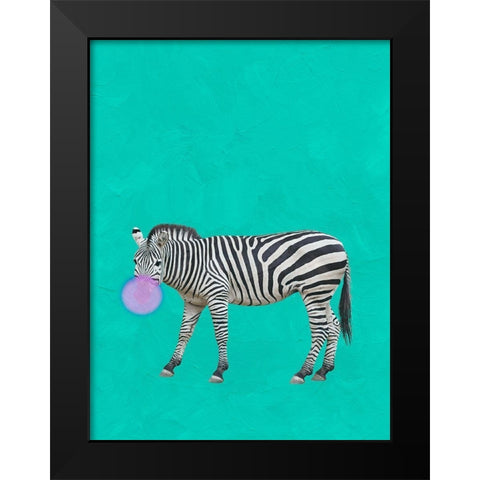 Zebra Bubble Black Modern Wood Framed Art Print by Phillip, Jamie