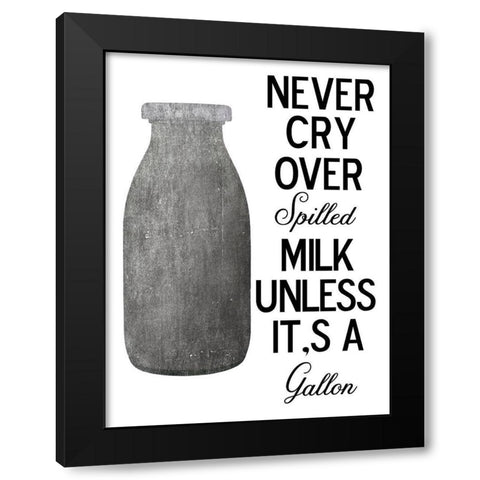 Milk Black Modern Wood Framed Art Print with Double Matting by Phillip, Jamie