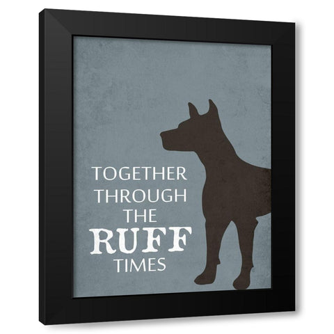 Dog Talk Black Modern Wood Framed Art Print by Phillip, Jamie