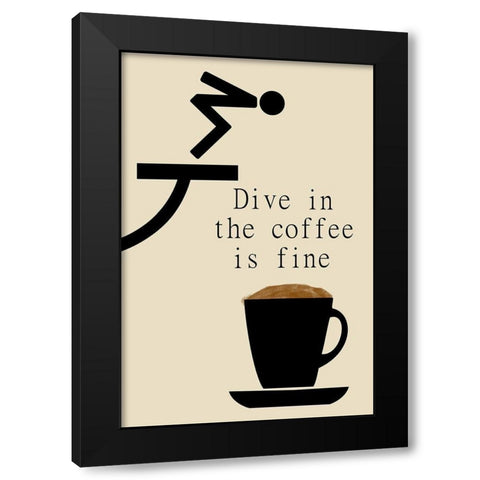 Coffee Jump Black Modern Wood Framed Art Print with Double Matting by Phillip, Jamie
