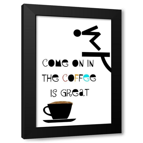 Great Coffee Black Modern Wood Framed Art Print with Double Matting by Phillip, Jamie