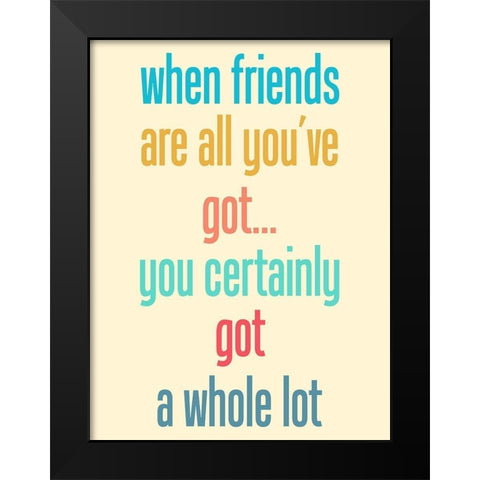 Friendship Black Modern Wood Framed Art Print by Phillip, Jamie