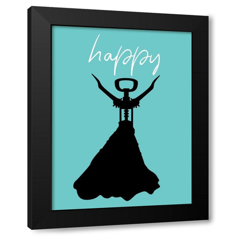 Happy Black Modern Wood Framed Art Print with Double Matting by Phillip, Jamie