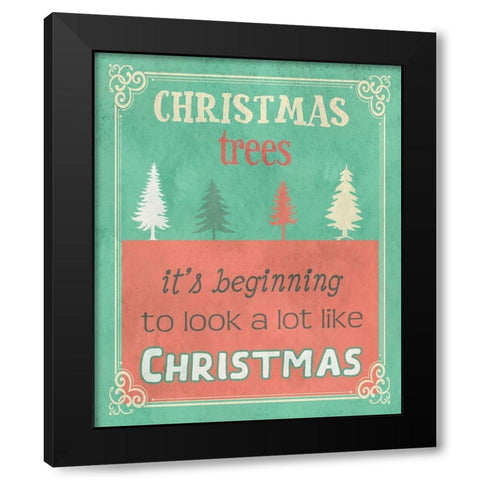 Christmas Trees Black Modern Wood Framed Art Print by Phillip, Jamie