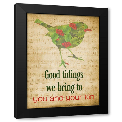 Good Tidings Black Modern Wood Framed Art Print with Double Matting by Phillip, Jamie